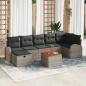 Preview: ARDEBO.de - 8-teiliges Gartensofa Set mit Kissen Grau Poly Rattan