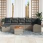 Preview: 8-teiliges Gartensofa Set mit Kissen Grau Poly Rattan