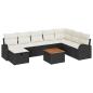 Preview: 9-teiliges Garten-Sofa-Set mit Kissen Schwarz Poly Rattan