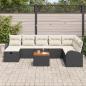 Preview: 9-teiliges Garten-Sofa-Set mit Kissen Schwarz Poly Rattan
