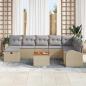 Preview: 9-teiliges Garten Sofa Set mit Kissen Beige Poly Rattan