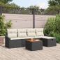 Preview: ARDEBO.de - 6-teiliges Garten-Sofa-Set mit Kissen Schwarz Poly-Rattan