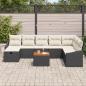Preview: 9-teiliges Garten Sofa Set mit Kissen Schwarz Poly Rattan