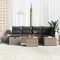 Preview: ARDEBO.de - 7 Teiliges Garten Sofa Set mit Kissen Grau Poly Rattan