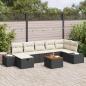 Preview: ARDEBO.de - 8-teiliges Garten Sofa Set mit Kissen Schwarz Poly Rattan