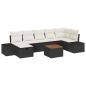 Preview: 8-teiliges Garten Sofa Set mit Kissen Schwarz Poly Rattan