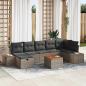 Preview: ARDEBO.de - 8-teiliges Garten-Sofa-Set mit Kissen Grau Poly-Rattan