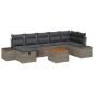 Preview: 8-teiliges Garten-Sofa-Set mit Kissen Grau Poly-Rattan
