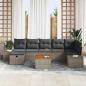 Preview: 8-teiliges Garten-Sofa-Set mit Kissen Grau Poly-Rattan