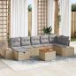 Preview: ARDEBO.de - 8-teiliges Garten Sofa Set mit Kissen Beige Poly Rattan