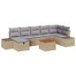 Preview: 8-teiliges Garten Sofa Set mit Kissen Beige Poly Rattan