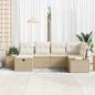 Preview: 6-tlg. Garten-Sofaset mit Kissen Beige Poly-Rattan