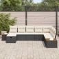 Preview: 8-teiliges Garten Sofa Set mit Kissen Schwarz Poly Rattan