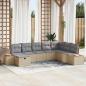 Preview: ARDEBO.de - 8-teiliges Garten Sofa Set mit Kissen Beige Poly Rattan