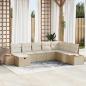 Preview: ARDEBO.de - 8-teiliges Garten-Sofa Set mit Kissen Beige Poly-Rattan