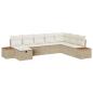 Preview: 8-teiliges Garten-Sofa Set mit Kissen Beige Poly-Rattan