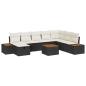 Preview: 9-teiliges Garten Sofa Set mit Kissen Schwarz Poly Rattan