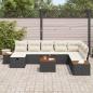 Preview: 9-teiliges Garten Sofa Set mit Kissen Schwarz Poly Rattan
