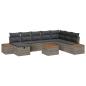 Preview: 9 teiliges Garten Sofa Set mit Kissen Grau Poly Rattan