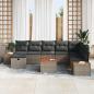 Preview: 9 teiliges Garten Sofa Set mit Kissen Grau Poly Rattan