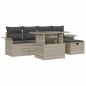 Preview: 6-teiliges Garten-Sofa-Set mit Kissen in Hellgrau Poly-Rattan