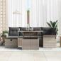 Preview: 7-teiliges Garten Sofa Set mit Kissen Grau Poly Rattan