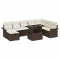 Preview: 9-teiliges Garten Sofa Set mit Kissen Braun Poly Rattan