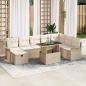 Preview: ARDEBO.de - 9-teiliges Garten-Sofa-Set mit Kissen Beige Poly Rattan