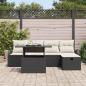 Preview: 6-teiliges Garten-Sofa-Set mit Kissen Schwarz Poly-Rattan