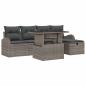Preview: 6-teiliges Garten Sofaset mit Kissen Grau Poly Rattan