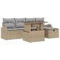 Preview: 6-teiliges Garten Sofa Set mit Kissen Beige Poly Rattan