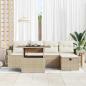 Preview: 6-teiliges Garten Sofa Set mit Kissen Beiges Poly Rattan