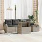 Preview: ARDEBO.de - 6-teiliges Garten-Sofa-Set mit Kissen in Hellgrau Poly-Rattan