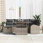 Preview: 7-teiliges Garten-Sofa-Set mit Kissen Graues Poly-Rattan