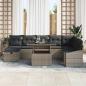 Preview: 9-teiliges Garten-Sofa-Set mit Kissen Grau Poly Rattan