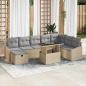 Preview: ARDEBO.de - 9-teiliges Garten-Sofa-Set mit Kissen Beige Poly Rattan