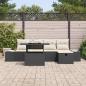 Preview: 6-teiliges Garten-Sofa-Set mit Kissen Schwarz Poly-Rattan