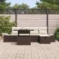 Preview: 6-teiliges Garten Sofa Set mit Kissen Braun Poly Rattan