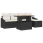 Preview: Gartensofa-set 6 stk. Schwarz Poly-Rattan