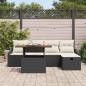 Preview: Gartensofa-set 6 stk. Schwarz Poly-Rattan