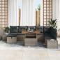 Preview: 9-teiliges Garten Sofa Set mit Kissen Grau Poly Rattan