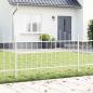 Preview: ARDEBO.de - Gartenzaun mit Hoop Top Weiß 10.2x1 m Stahl