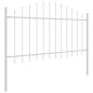 Preview: Gartenzaun mit Hoop Top Weiß 10.2x1 m Stahl