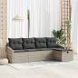 Preview: ARDEBO.de - 5-teiliges Garten-Sofa-Set mit Kissen in Hellgrau aus Poly-Rattan