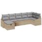 Preview: ARDEBO.de - 7-teiliges Garten-Sofa-Set mit Kissen Beige Poly Rattan