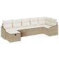 Preview: 7-teiliges Garten Sofa Set mit Kissen Beige Poly Rattan