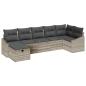 Preview: 7-teiliges Garten-Sofa-Set mit Kissen Hellgrau Poly Rattan