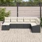 Preview: 8-teiliges Garten-Sofa-Set mit Kissen in Schwarz aus Poly-Rattan