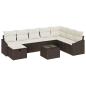 Preview: 9-teiliges Garten Sofa Set mit Kissen Braun Poly Rattan
