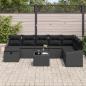 Preview: 9-teiliges Garten-Sofa-Set mit Kissen Schwarz Poly-Rattan